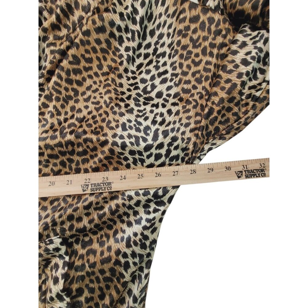 Vintage Jade of the East Jacket Leopard Print Pockets Button Light Weight - Picture 5 of 16